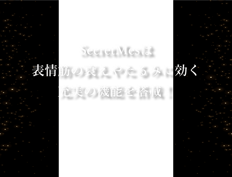 SecretMesは表情筋の衰えやたるみに効く充実の機能を搭載！